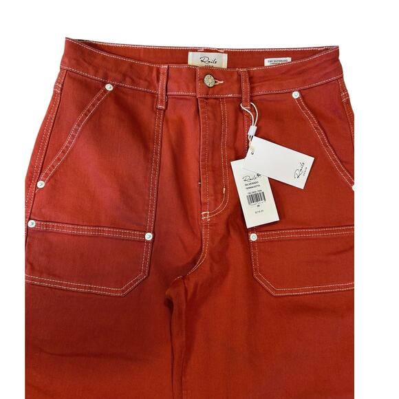 NWT RAILS Terracotta Silverado Carpenter Crop Denim Wide Leg Jeans Women's  28 - Picture 5 of 13